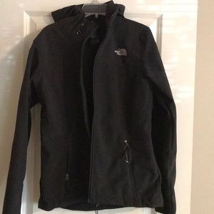 Black zip up lined Northface jacket